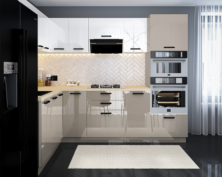 Bucatarie Daria colt V1, Alb+Cappuccino [2]