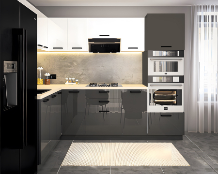 Bucatarie Daria colt  V1, Alb+Antracit [1]