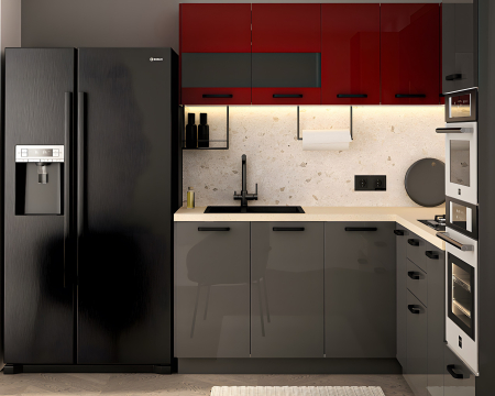 Bucatarie Daria colt V1, Rosu+Antracit [3]