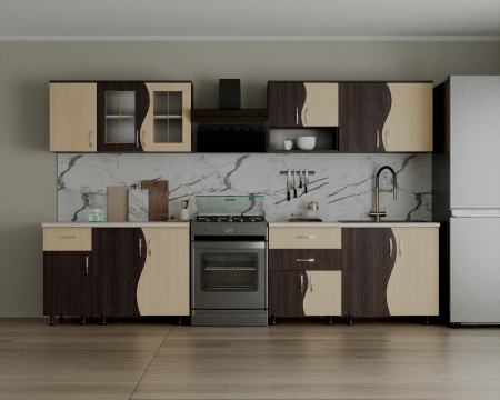 MOBILIER BUCATARIE - Bucatarie Paula S Wenge + Mesteacan