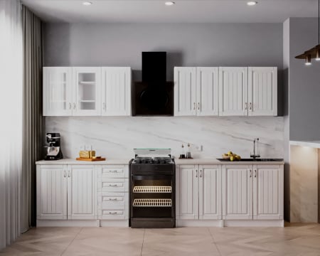 MOBILIER BUCATARIE - BUCATARIE PROVENCE RO 2.6M MDF, ALB