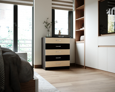 Comoda 5 Sertare Wenge + Mesteacan [3]