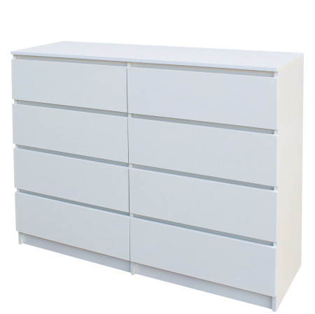 MIC MOBILIER - Comoda ARIA 8 sertare, 120x40x97cm, Alb