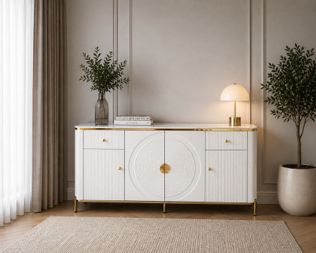 MIC MOBILIER - Comoda Aurora MDF Alb 150x40x85 cm