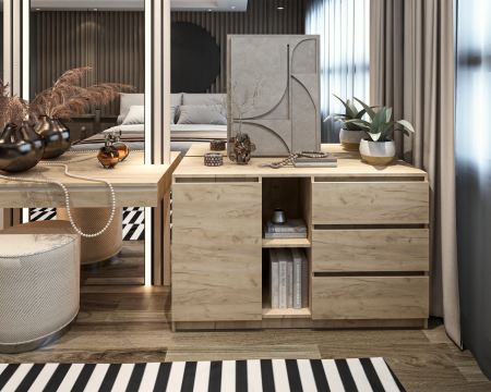 MOBILIER DORMITOR - Comoda MP3 stejar k003