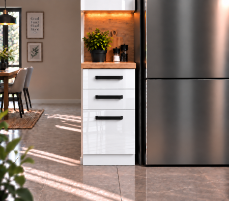 MOBILIER BUCATARIE - Corp inferior Daria, 40-3s, Acril Alb