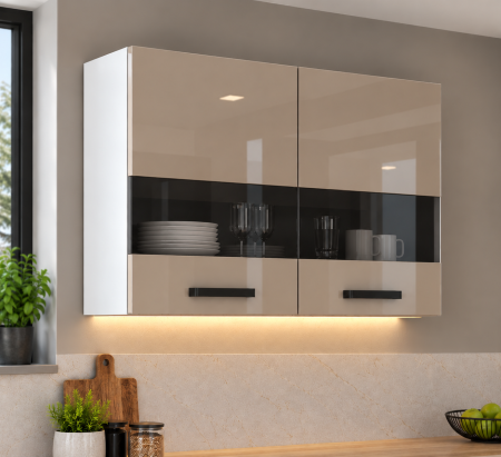 MOBILIER BUCATARIE - Corp superior bucatarie Daria, 80-2UG, Acril Cappuccino