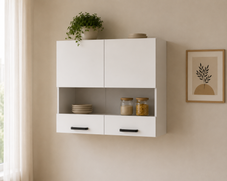 MOBILIER BUCATARIE - Corp Superior Vio Alb 80 Cu Geam