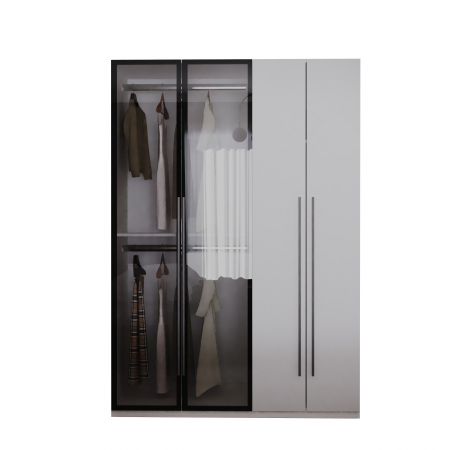 DRESSING MONTREAL MDF CULOARE ALB+GRI 140x200x55 [4]