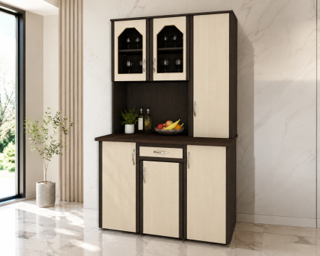 MOBILIER LIVING - Dulap 120 PAL Wenge Mesteacăn 121x33/60x197 cm