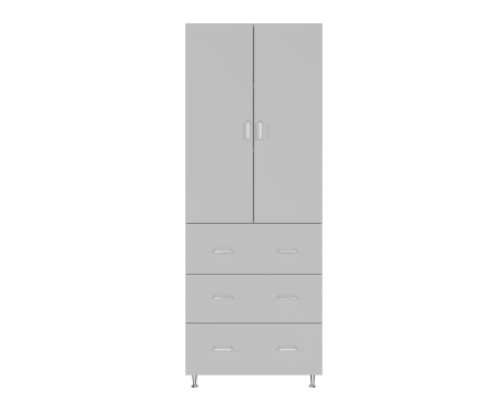 Dulap, 2U-3S, 70x35x180 cm, Alb [3]