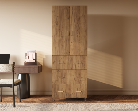 MOBILIER LIVING - Dulap 2Usi/3Sertare Stejar K003 70x35x180 cm