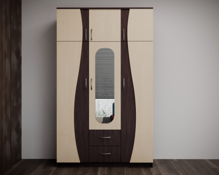 Dulap 3U "S" FS, 120x50x198cm wenge+mesteacan [1]
