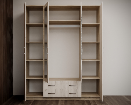 Dulap Garmonia 4U, 160x52x200 cm, Stejar k001+k002 [4]