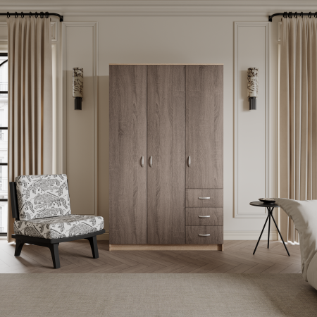 Dulap Ionut, 120x50x200 cm, Sonoma/Trufe [0]