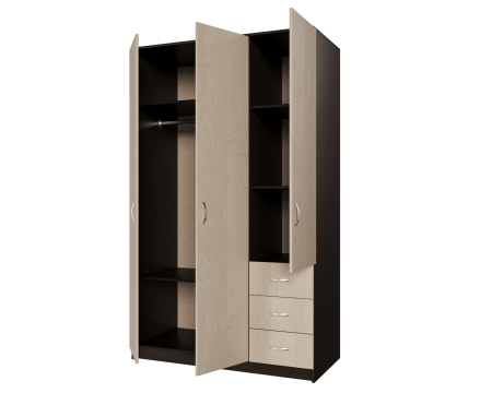 Dulap Ionut,120x50x200 cm, Wenge+Mesteacan [5]