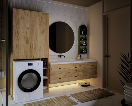 Dulap MS 2U Polite, 85x35X199 cm, Stejar K003 [1]