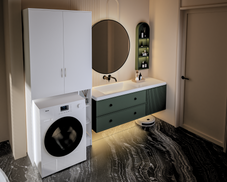 MOBILIER BAIE - Dulap MS, 85x35x199 cm, Alb