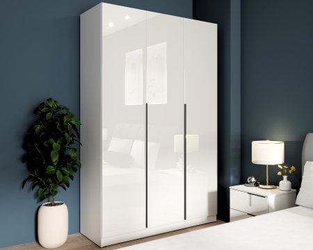 Dulapuri - Dulap Prestige 3U Acril Alb