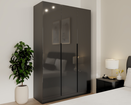 MOBILIER DORMITOR - Dulap Prestige 3U Acril Antracit
