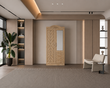 MOBILIER LIVING - Dulap ZQW-009 MDF 2 Usi 3 Sertare 100x52x211 cm
