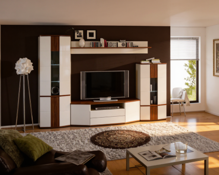 Living Set - Living Dona 2 Alb Frasin Shimo 297x45x208 cm