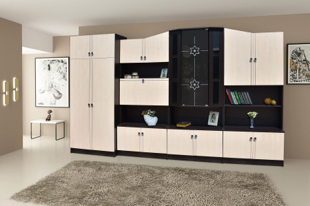 Living Set - Set Living Oscar RO Wenge/Mesteacan 360x52x207 cm