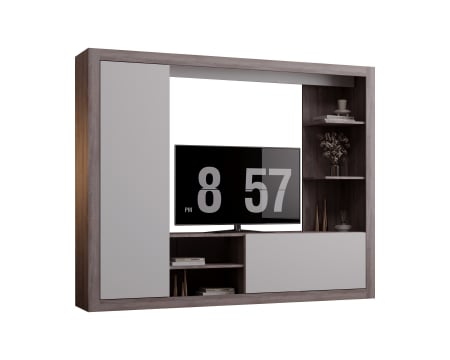 Living Rona Stejar Gri + Alb 200x36x160 cm [5]