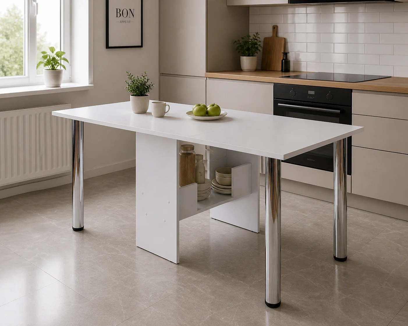 Mese si Scaune - Masa Plianta Lux Alb Ro 170x81x74 cm