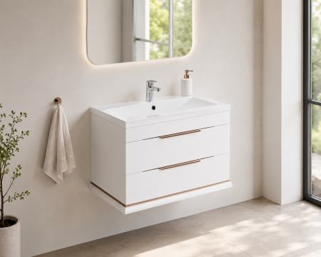 Masca baie + Lavoar - Mască baie Hermes Alb 81x55x45 cm