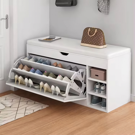 MIC MOBILIER - Pantofar 126 MDF White 100x30x51cm