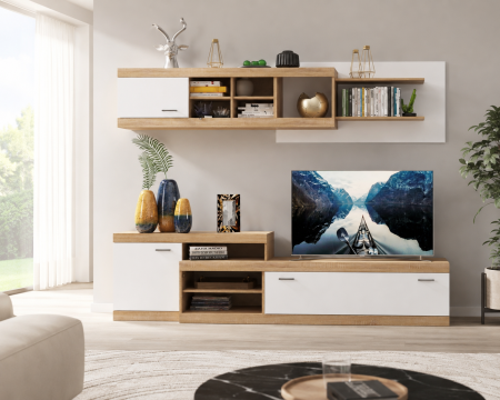 Living Set - Set Living Domino Sonoma Alb
