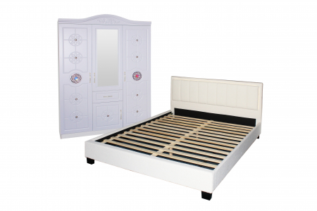 Dormitoare - Set Pat Comfort 1 + Dulap 3Usi ZQE 021