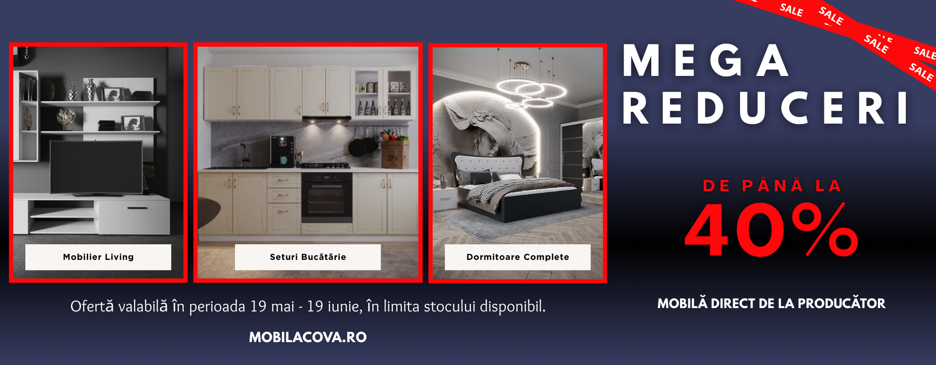Reduceri 19 mai - 19 iunie - 40%