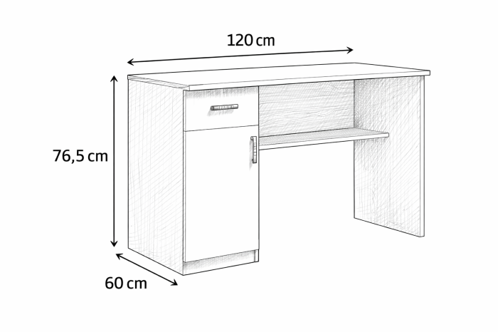 Birou calculator E05, 120x76.5x60 cm [3]