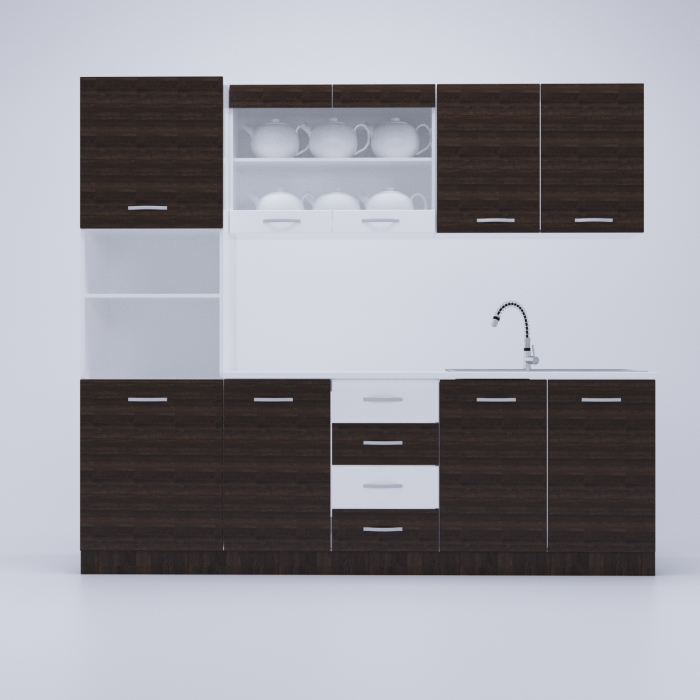 Bucatarie Karina PAL 2.2m Wenge&Alb [2]