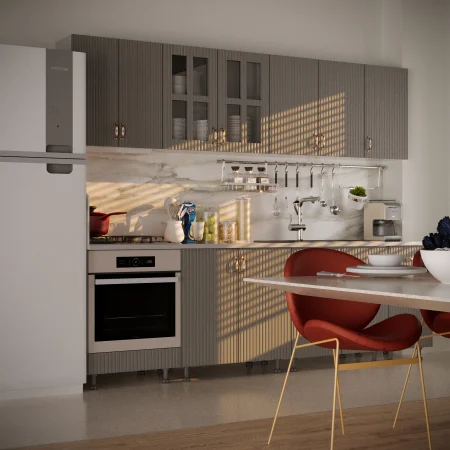 Bucatarie Opera MDF 2.6m Gri Cenusiu [2]