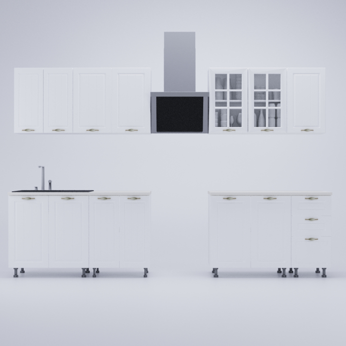 Bucatarie Paris MDF Alb 2.6m [4]