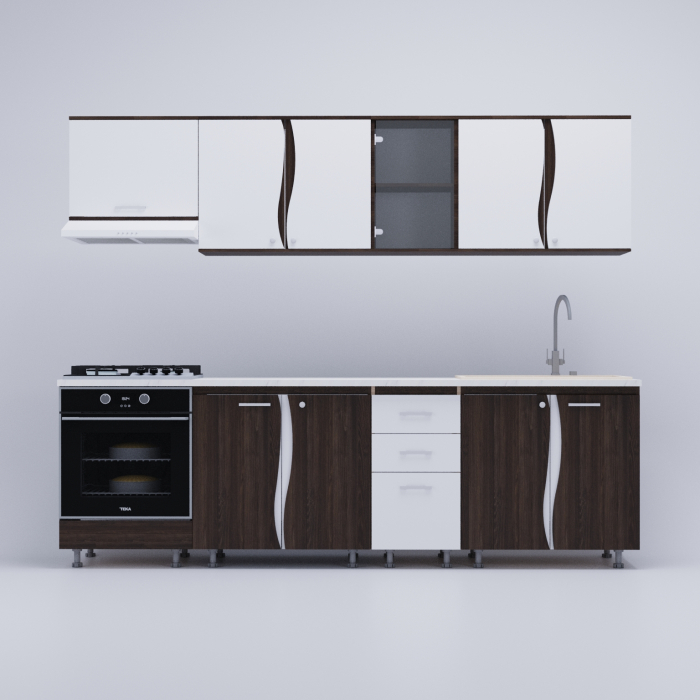 Bucatarie Lorena PAL 2.6m Wenge&Alb [2]