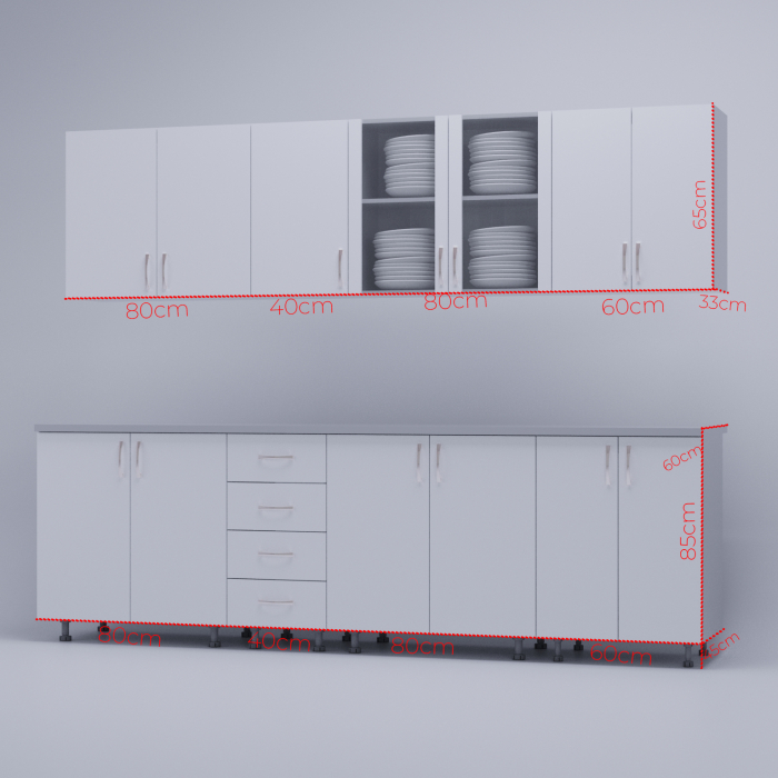 Bucatarie Boston 2.6m Alb [5]