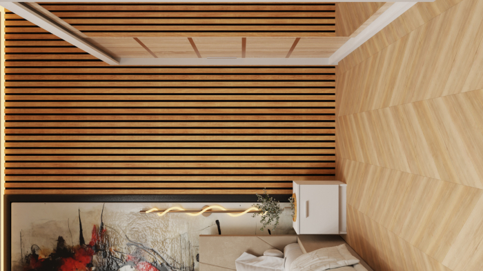 Dormitor Tony Tapitat Stofa Bej cu dulap 200*200 usi glisante Sonoma&Alb, Cu Oglinda, noptiere si comoda [2]