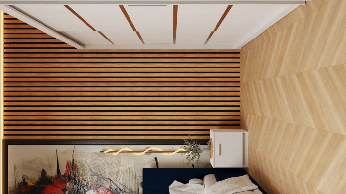 Dormitor Tony Tapitat Stofa Albastra cu dulap 200*200 usi glisante Alb, noptiere si comoda [2]