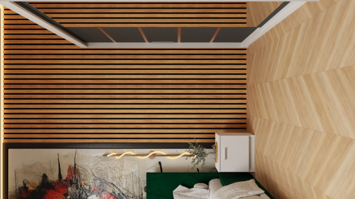 Dormitor Tony Tapitat Stofa Verde cu dulap 200*200 usi glisante Alb&Antracit cu Oglinda, noptiere si comoda [4]