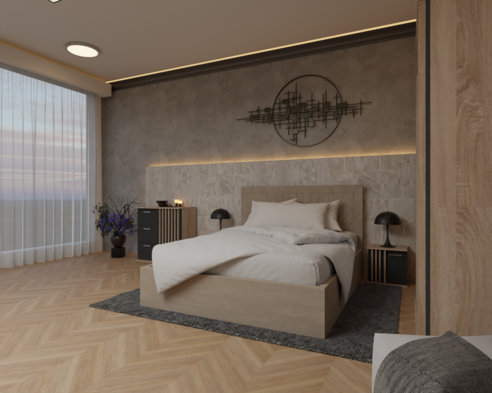 Dormitor Dallas Cu Pat Lotus Tapitat [3]