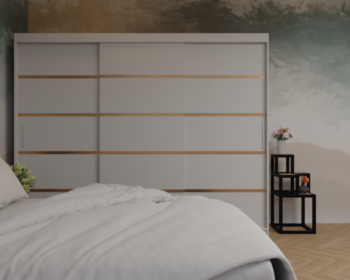 Dormitor: Lotus Pat Tapitat Dressing 250x200 Alb 3  usi  [4]