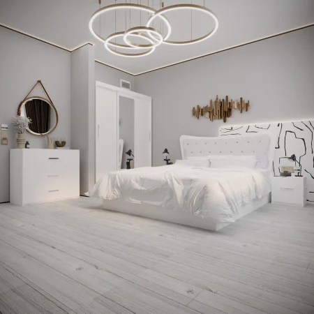 Dormitor Vista Tapitat  Alb 3 usi [5]