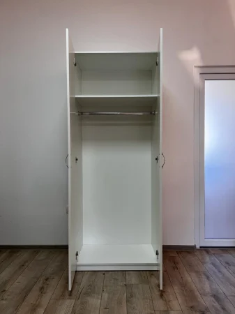 Dulap 2 usi Alb polita fixa si bara [2]