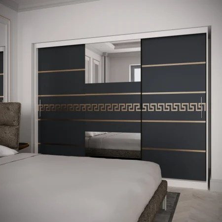 Dulap Venus Gold cu Oglinda Alb&Antracit 230*200 [2]