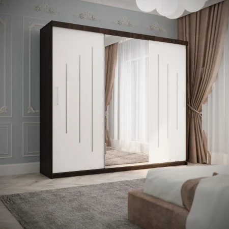 Dulap Venus Space 230*200 Cu Oglinda Wenge&Alb [2]