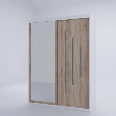 Dulap Venus Space cu Oglinda 200*200 Alb&Sonoma [3]